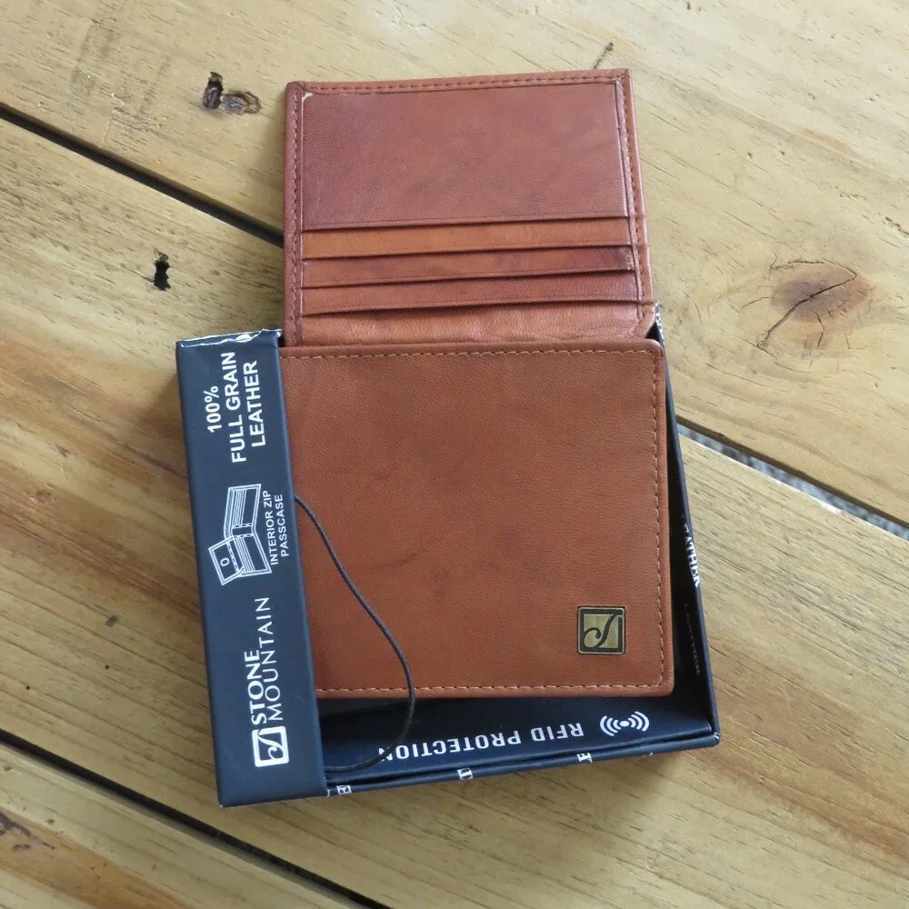 Stone Mountain Full Grain Leather Men's Wallet with RFID protection 12 card slot
